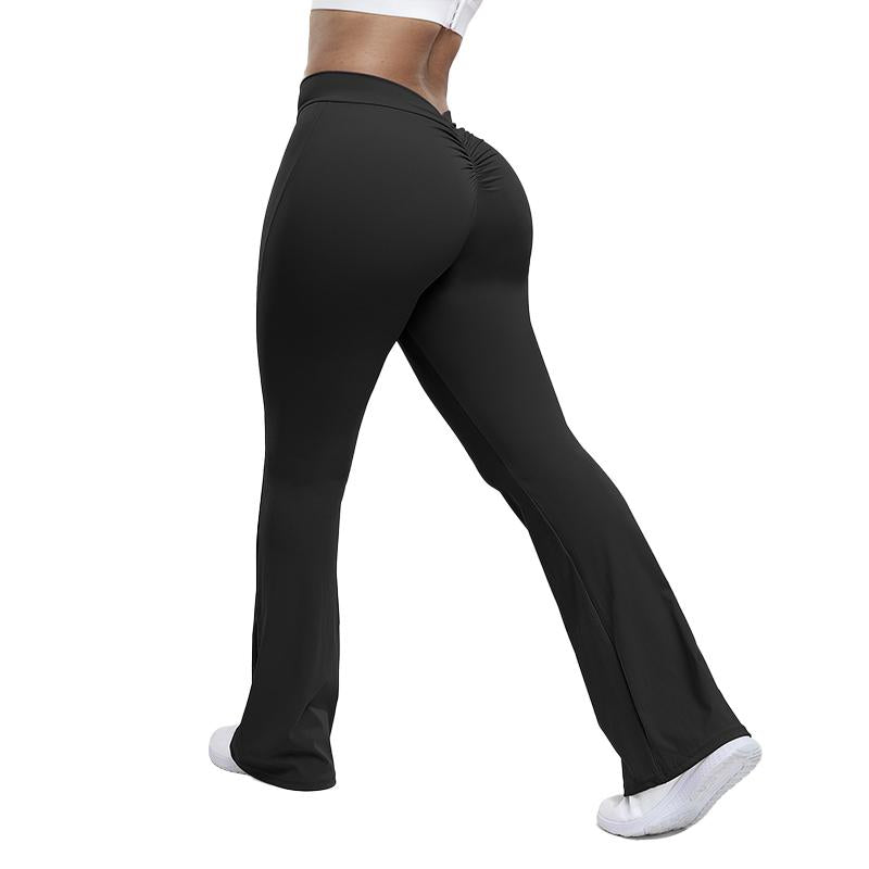 High-Waisted Flared Leggings with Butt-Lifting, Tummy Control, and Slimming Design, Perfect for Women during Yoga, Gym Workouts, Running, Pilates, or Casual Daily Wear—Shaping, Stylish, Stretchy, and Comfortable Fit Flare Leg Sport Legging Compression