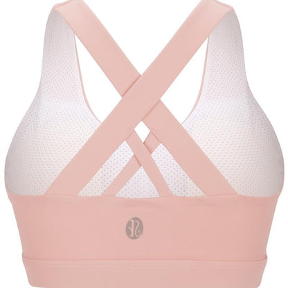 RUNNING GIRL Sports Bra for Women, Basic Criss-Cross Back Padded Strappy Medium Support Removable Cups Gym Yoga Bra Workout Athletic